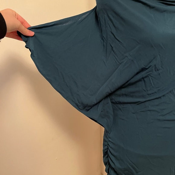 Halston Heritage Teal Off Shoulder Dress - Picture 6 of 11